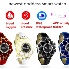IP68 Водонепроницаемый кожаные Смарт-часы для женщин монитор сердечного ритма кровяное давление измерить Смартфон чехол для телефона на руку Для женщин Фитнес браслет