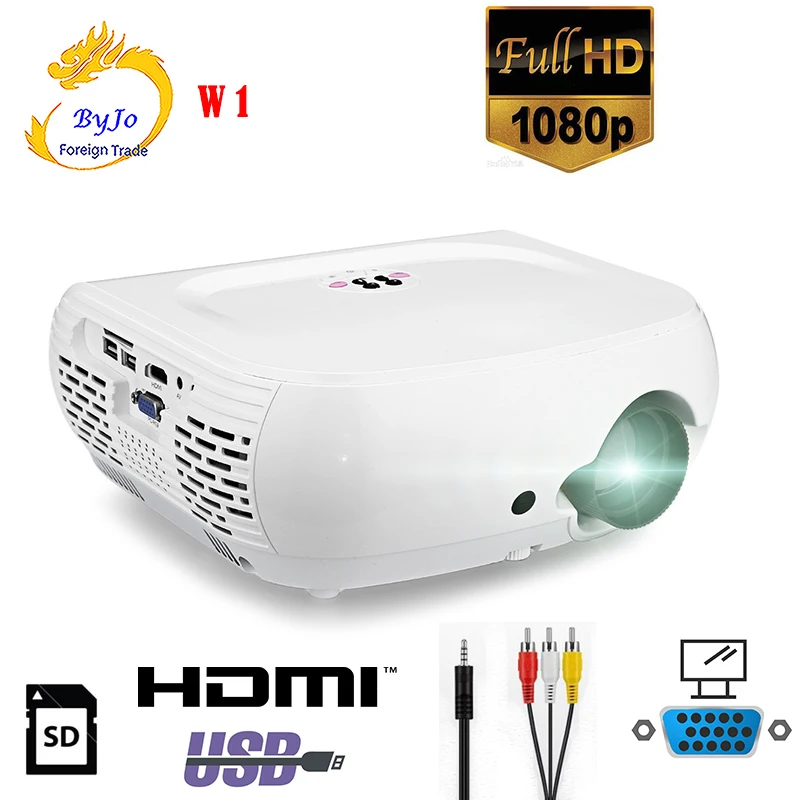 Светодиодный проектор ByJoTeCH W1 Full HD 1080P домашний 2800 люмен системы домашнего