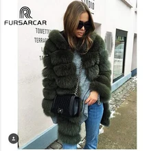Winter Real Fur Coat Women Winter Genuine Leather Fur Female Jacket With Hood Fashion Warm Thick