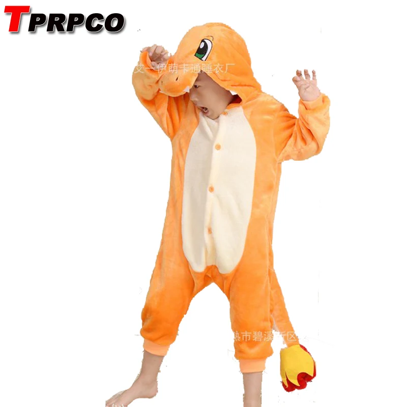 

Pop anime pokemon Charizard jumpsuit Pajamas pyjamas costume charmander fire dragon Child Unisex Onesie Party kids onesie NL1381