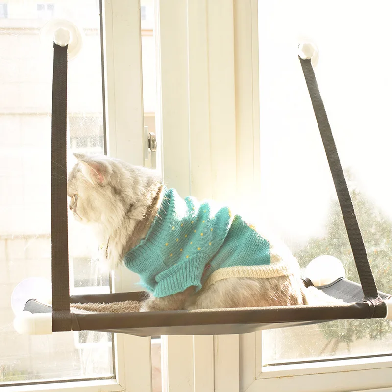 Strong Paste Glass Window Cat Hammock Washable Cat Bed Single or Double Layers Cozy Pet Hanging Window Cat Hanging Mat House3