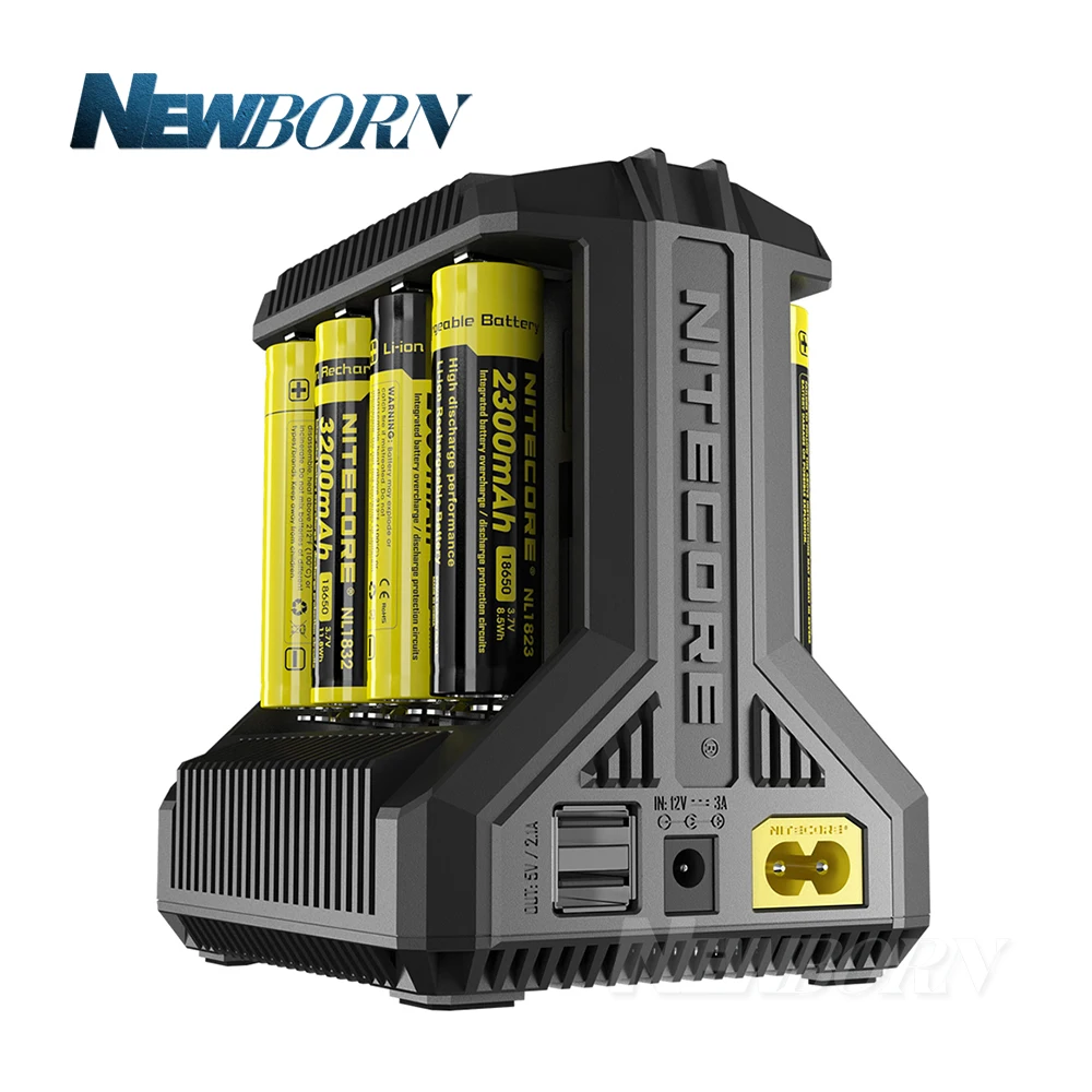 Nitecore i8 интеллектуальные Зарядное устройство 8 всего Слоты 4A Выход Smart Зарядное устройство для IMR18650 16340 10440 AA AAA 14500 26650 и устройство USB