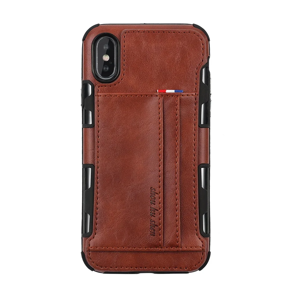 

For iphone X 10 7 8 Plus Luxury Leather Case For iphone XR XS Max Card Slot Wallet Shockproof Case For iphone 6 6S Plus Cover