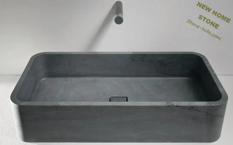 Retangular Vessel Limestone Sinks Large Sink Design Honed