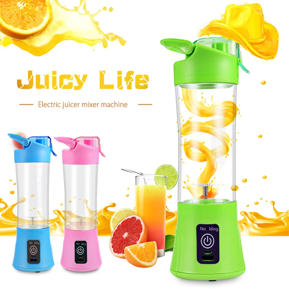 

380ml Portable Blender Juicer Cup USB Rechargeable Electric Automatic Vegetable Fruit Citrus Orange Juice Maker Cup Mixer Bottle