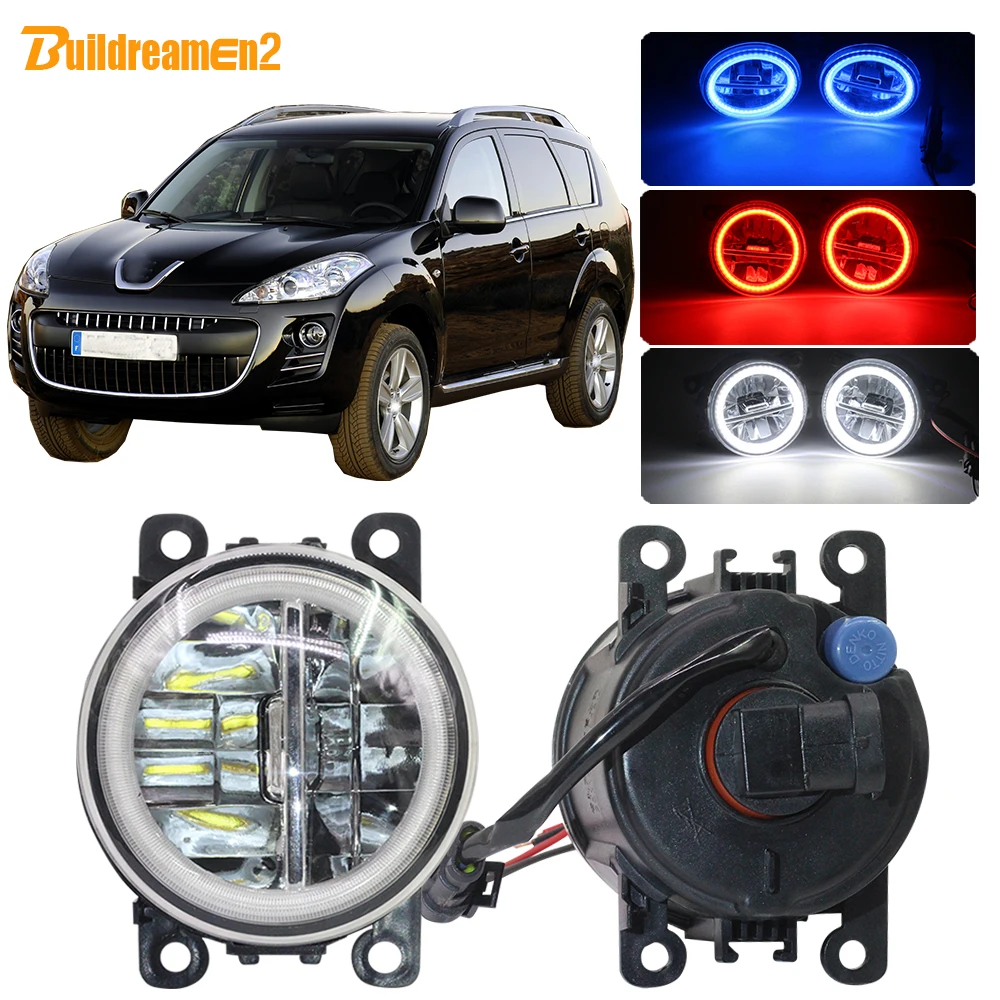 

Buildreamen2 Car 4000LM LED Lamp H11 Front Fog Light Kit Angel Eye Daytime Running Light 12V For Peugeot 4007 GP_ 2007-2013