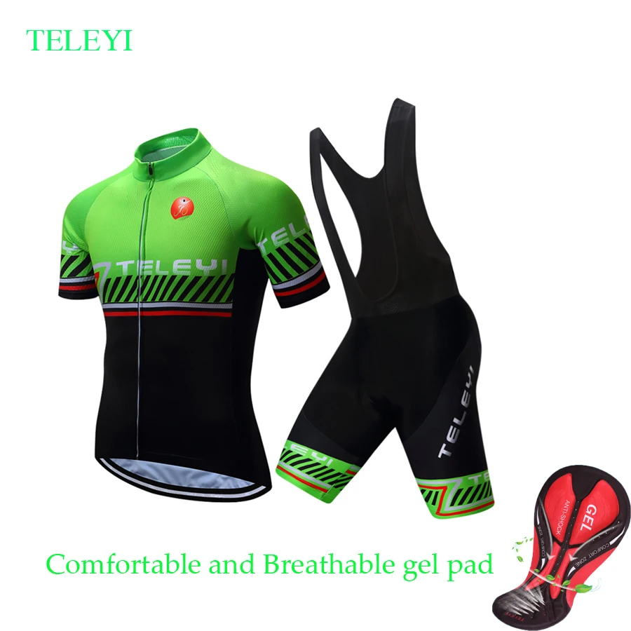 Goede Zomer sneldrogende Wielertrui Mannen Korte Mouwen Fiets Kleding 2018 Maillot Racefiets Kleding Mannelijke MTB Uniform Dragen schaatspak