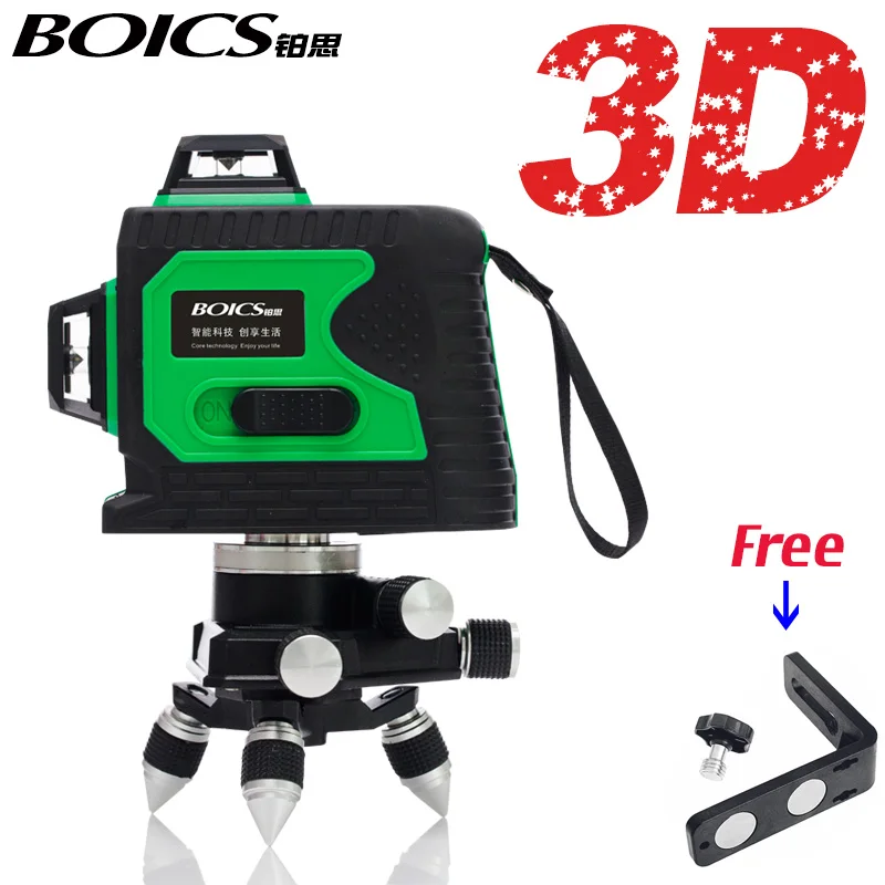 BOICS 12Lines 3D Laser Level Self Leveling 360 Horizontal Vertical