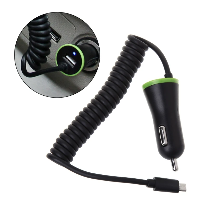 

18W USB Type-C PD Quick Charging Smart Car Charger With Micro USB Coiled Cable