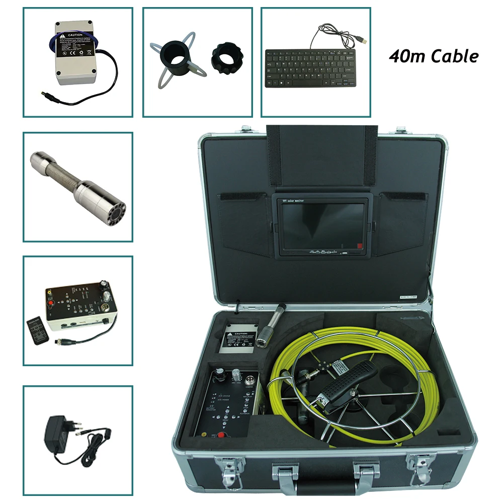 Underwater Air Duct Pipe Inspection Camera With 20m To 50m Push Rod