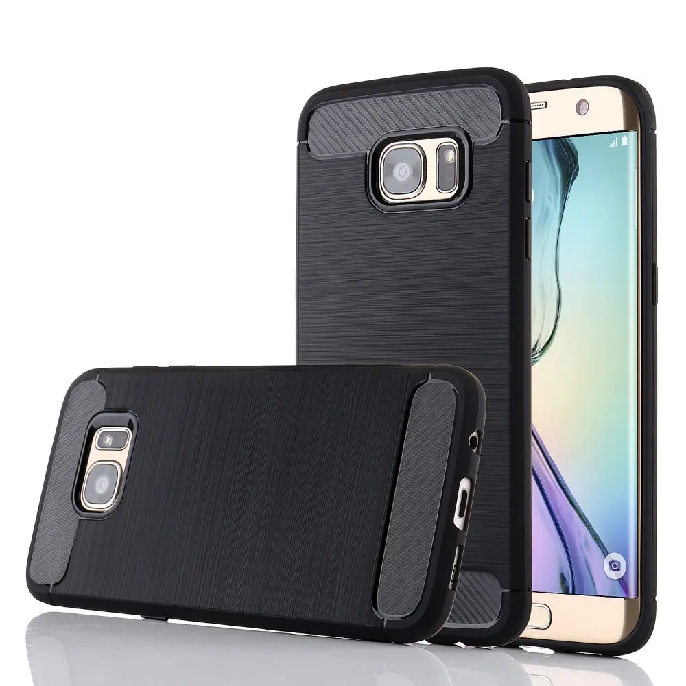 L-FADNUT Vintage Carbon Fiber Case For Samsung S8 Plus S7 edge S6 Thin Slim Business Back Shell High Protective Soft TPU Cover |