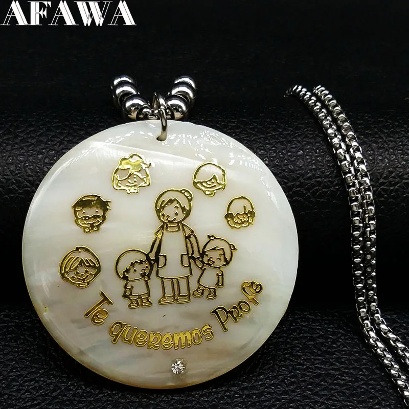 2019 Fashion Te Queremos Profe Stainless Steel Necklaces