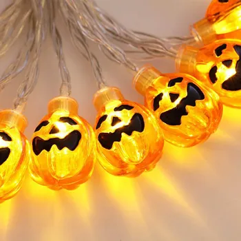 

2.5m/5/6.5m Solar Energy Hanging Halloween Pumpkin Lantern 3D Plastic Skull String Light LED Lights Halloween Holiday Decoration
