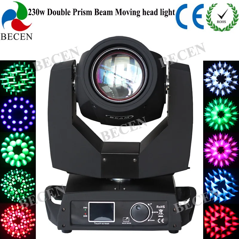 

New 230w Double Prism 7R sharp beam moving head light 16CH touch screen dj club