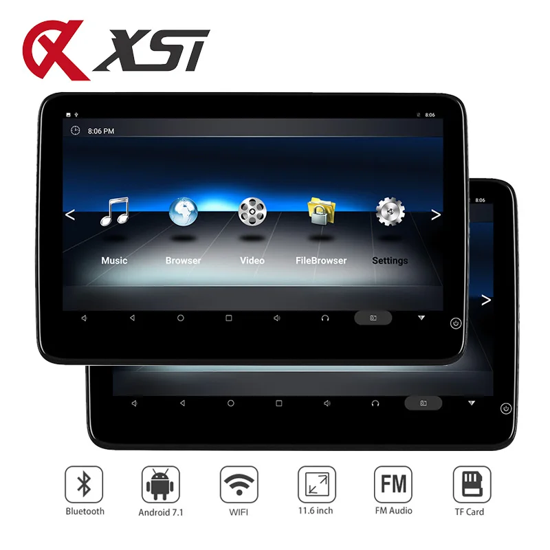 

Android 7.1 8 Core Car Headrest Monitor 1920*1080 12.5 Inch HD 1080P 2.5D Ultra-thin Touch Screen WIFI Bluetooth USB SD HDMI FM