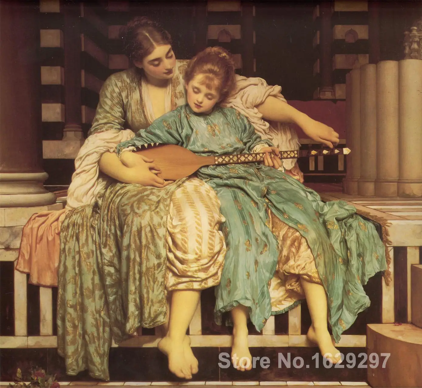 

Music Lesson Paintings by Frederic Leighton impressionist art High quality Hand painted