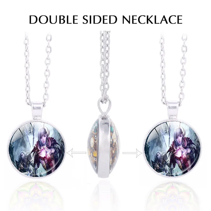 Video Games aion Double sided Pendant game jewelry necklace 361L Stainless Steel pendant lovers