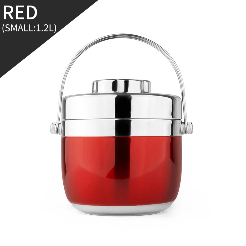 Small Red WORTHBUY японский тепловой Ланч-бокс для детей для пикника кемпинга портативный из нержавеющей стали Bento box фрукты еда контейнер для хранения - Цвет: Small Red