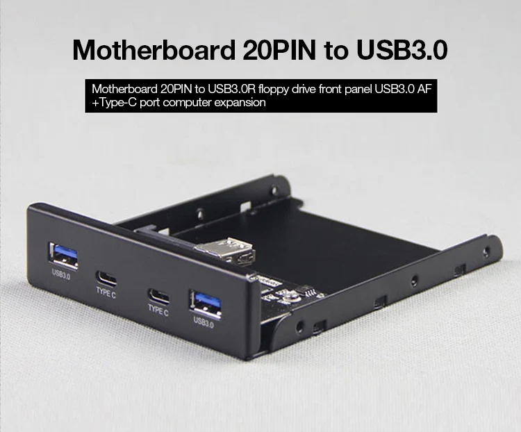 UTHAI G07 4 порта мульти тип-c USB 2,0 USB 3,0 концентратор кронштейн адаптер для рабочего стола 3,5 дюймов разветвитель гибких дисков Передняя панель комбо