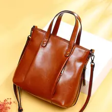 Модная винтажная сумка большой емкости из натуральной коровьей кожи на одно плечо женская сумка из натуральной кожи в повседневном стиле