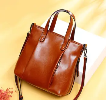 

Fashion vintage bag large capacity genuine cow leather one shoulder women's handbag female bag real leather casual style