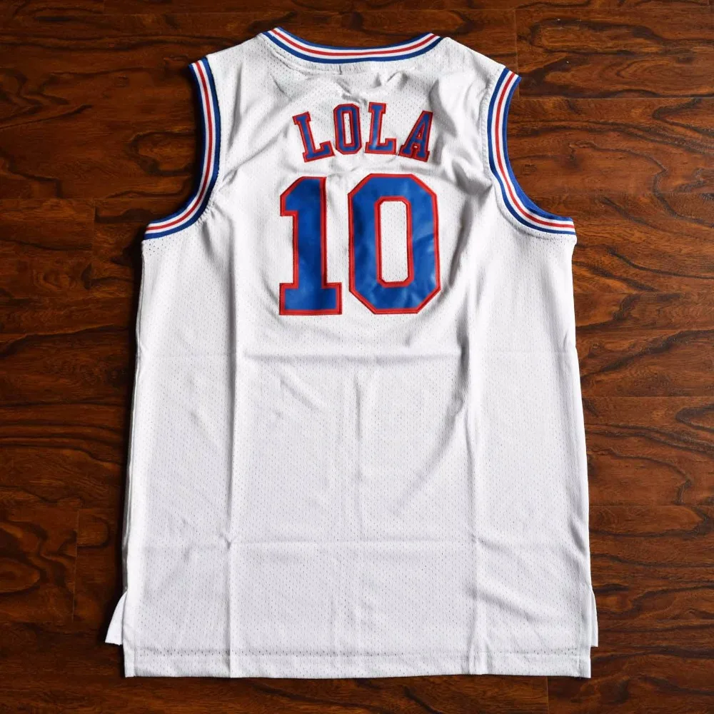 MM MASMIG [17 Kinds] Space Jam Bugs 1 Lola 10 Murray 22 Jordan 23 Tune Squad Basketball Jersey Stitched White