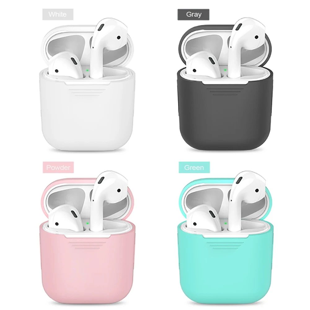 Мягкий силиконовый чехол для наушников Apple Airpods ударопрочный простой Bluetooth