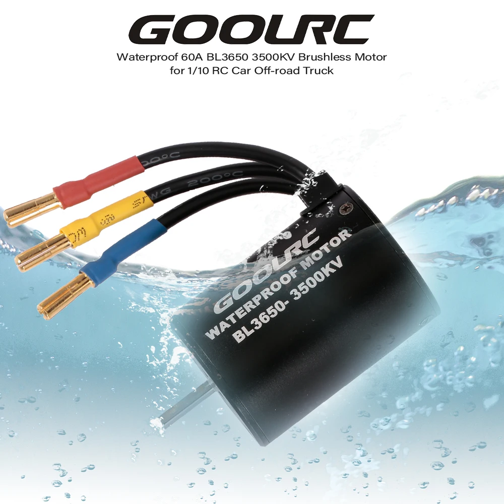 

High Quality GOOLRC Waterproof BL3650 3500KV Brushless Motor with 60A ESC for 1/10 RC Car Off-road Truck