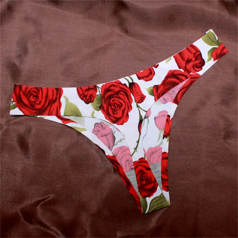 

Summer Women Beach Print Bikini Sexy Girl's Lingerie Seamless Panties Intimates for Lovers Underwear Shorty Femme Stringi cp