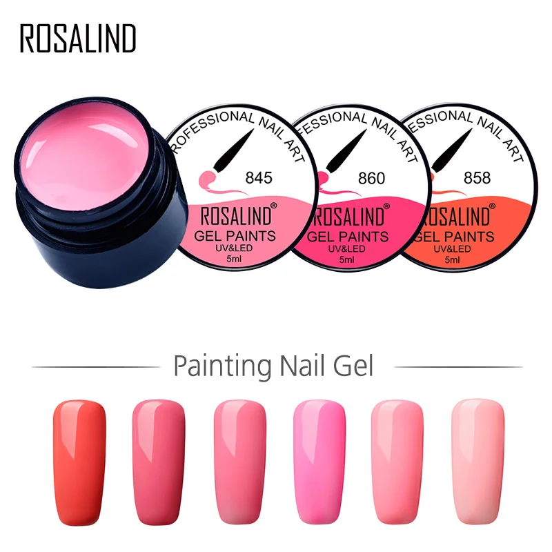 ROSALIND гель 1S 5 мл 831 860 UV LED Чистая серия цветной лаки для ногтей маникюр Сделай Сам