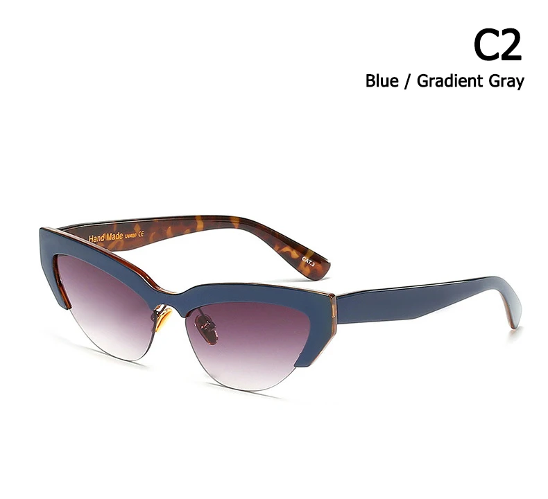 JackJad новые модные женские солнцезащитные очки в стиле кошачий глаз, Ретро стиль, градиентные брендовые дизайнерские солнцезащитные очки Oculos De Sol 97670 - Цвет линз: C2