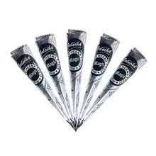 Хна тату крем ручная роспись тональный крем водонепроницаемый Набор татуировок 5 шт. черный тату крем 20 шт. трафареты для тату