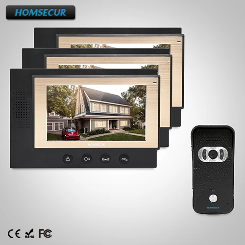 

HOMSECUR 7" Wired Video&Audio Home Intercom+IR Night Vision for Home Security (TC021-B+TM701-B)