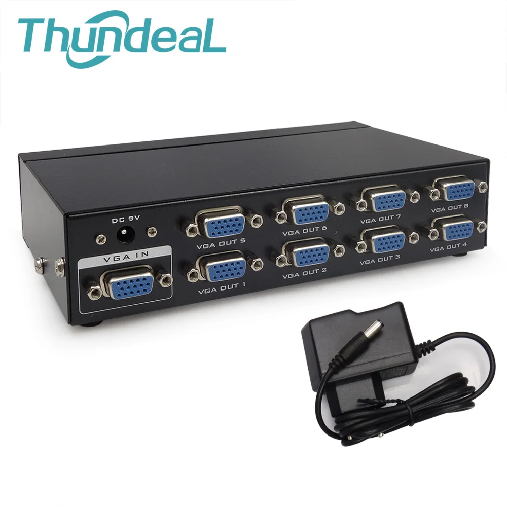 ThundeaL 1 в 2/4/8 выход усилитель расширитель VGA сплиттер коробка монитор 350 МГц