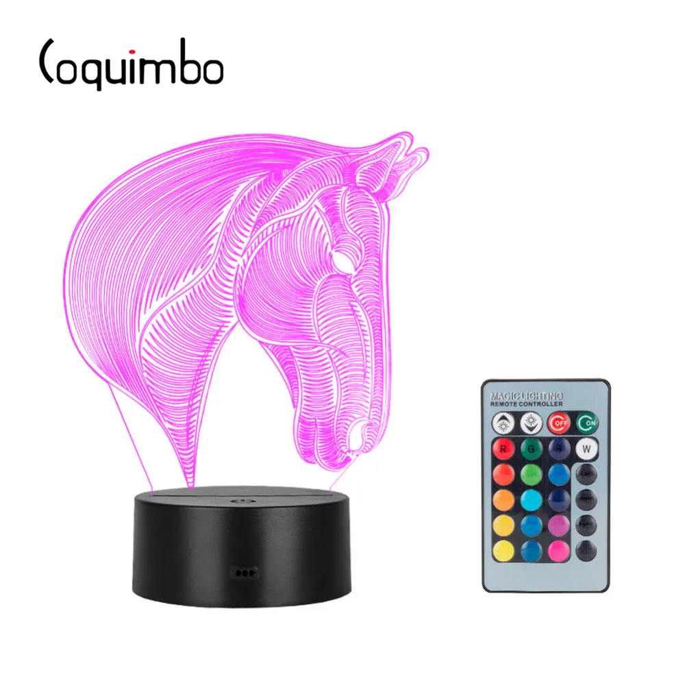 Coquimbo 3D Оптическая иллюзия ночник 7 LED Изменение цвета лампа решение для ночных