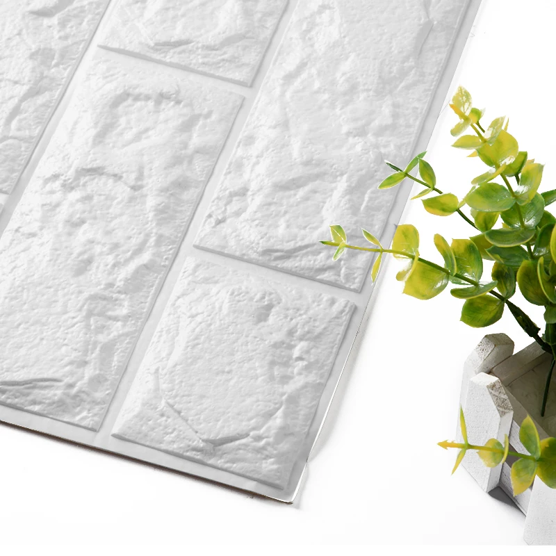 

Hot sale PE Foam 3D Wallpaper DIY Wall Stickers Wall Decor Embossed Brick Stone Wallpaper Room House 60X30X0.8 cm Poster
