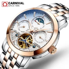 2017 New Rushed Genuine CARNIVAL Watch Men Automatic Mechanical Watches Relogio Masculino Top Brand Luxury Skeleton Watch Clock