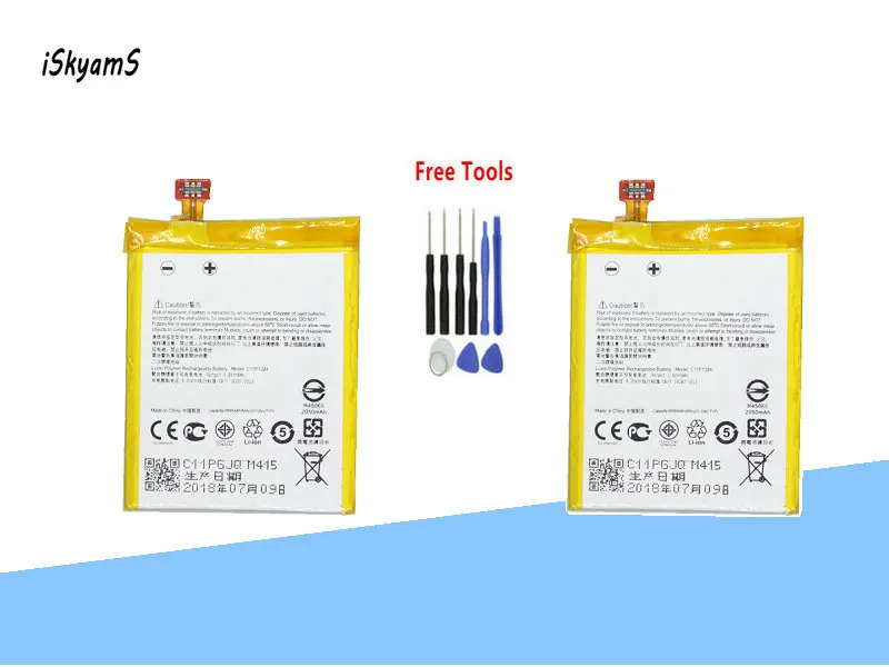 ISkyams 2x2050 mAh C11P1324 Сменный аккумулятор для телефона ASUS Zenfone 5 T00F T00J A501CG A500CG A501 A500G Z5 A500
