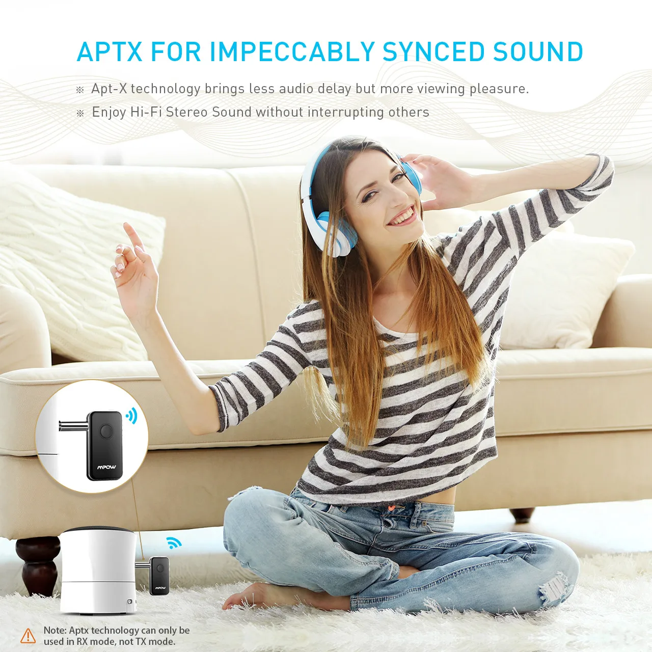 Mpow Bluetooth передатчик 4 1 приемник 2 в беспроводной 3 5 мм аудио адаптер для наушников