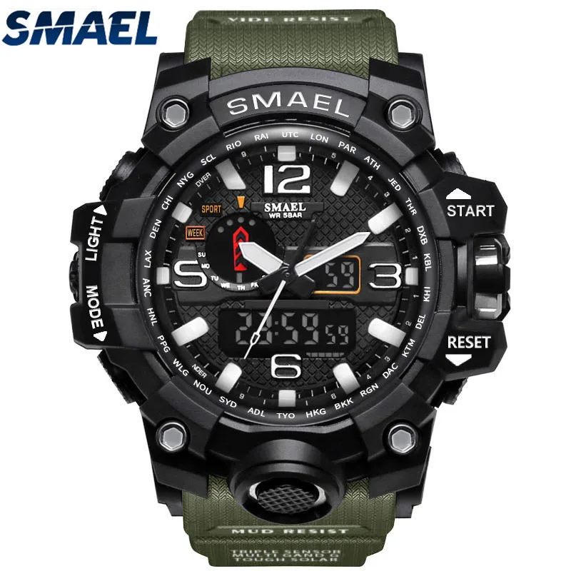 

SMAEL Fashion Style Mens Sport Watches Analog Quartz Watch Men Waterproof Army Military Casual Digital Clock Relogio Masculino G
