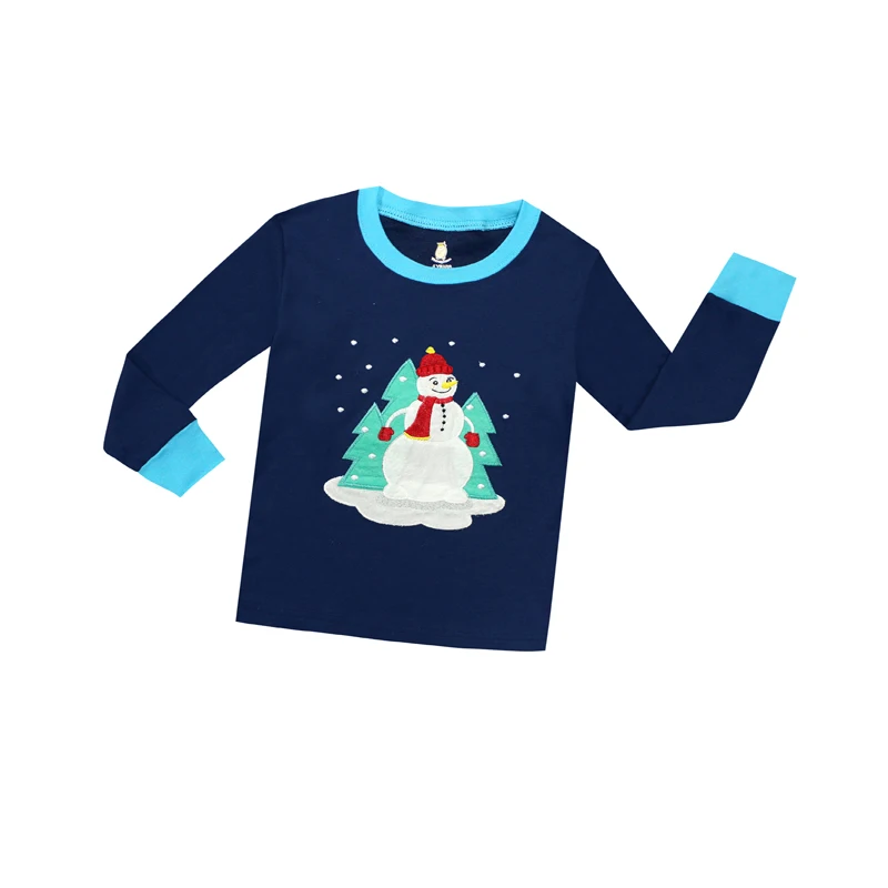 New Long Sleeve Christmas Holidays Boys Pajamas Sets Kids Snowman Christmas Pajama Pyjamas Kids Children Sleepwear Baby Clothes