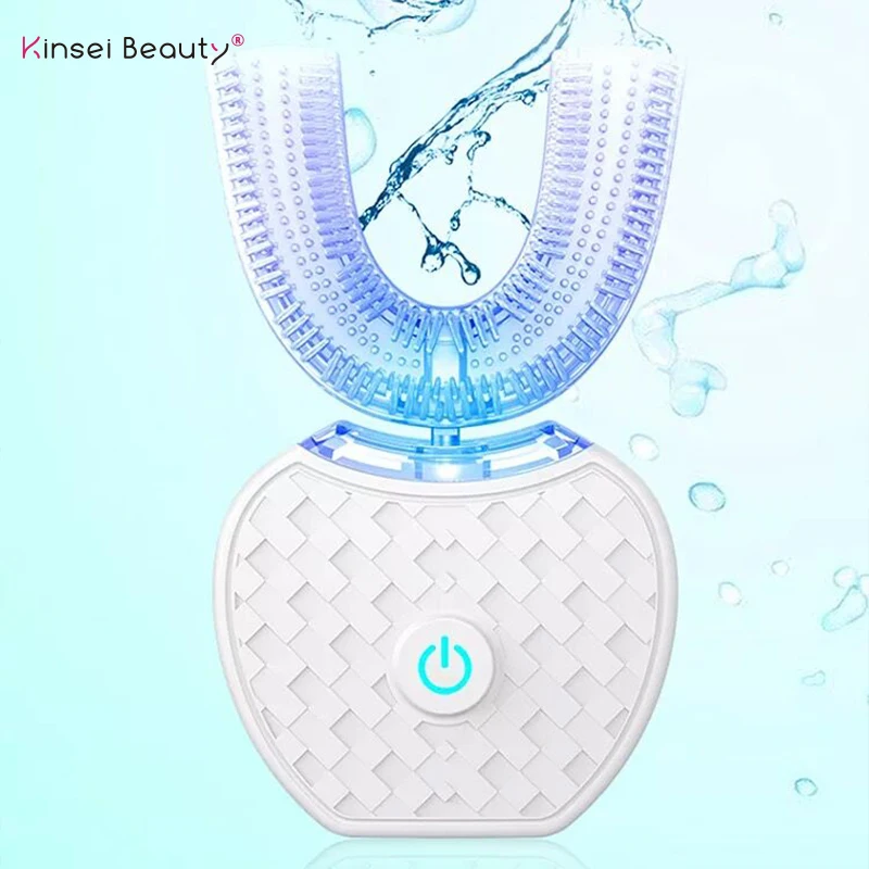 360 Degrees Intelligent Automatic Sonic Electric Toothbrush U Shape Silicone Tooth Brush USB Charging Tooth Whitening Blue Light 360 Degrees Intelligent Automatic Sonic Electric Toothbrush U Shape Silicone Tooth Brush USB Charging Tooth Whitening Blue Light