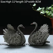 10 пар/лот Горячие обесцвечивание Смола Черный лебедь Чай ПЭТ Творческих ремесла домашнего декора Чай животное бутик чайные сервизы Чай поднос и декоративные украшения