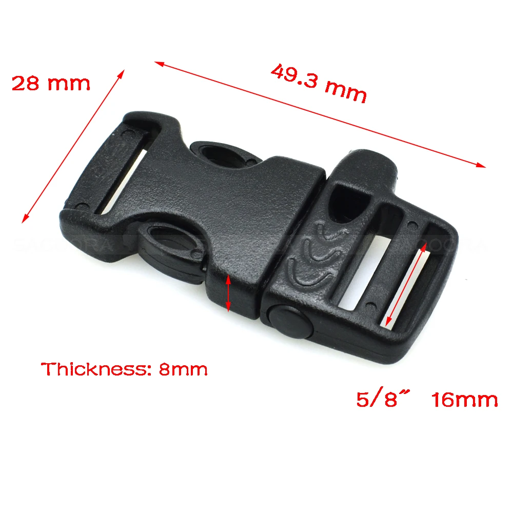 15 mm urgence Side Release Whistle Buckles for Paracord Bracelet 5/8" 