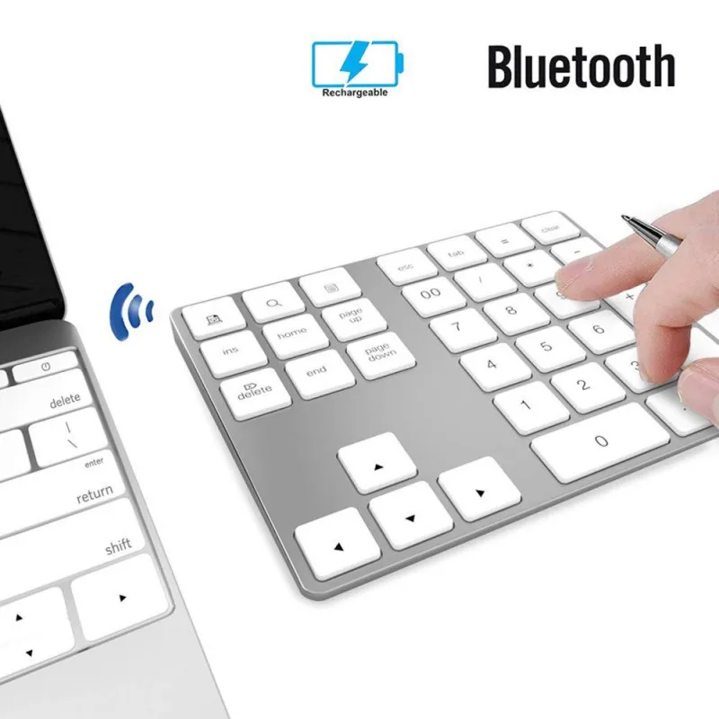 34 клавиши Bluetooth беспроводная цифровая клавиатура Mini Numpad с более функциональными клавишами цифровая клавиатура для ПК Macbook Number Pad Mini