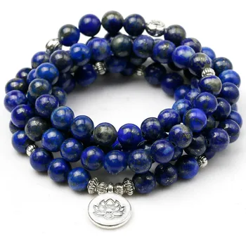 High Quality Lapis Lazuli Bracelet Natural Stone Beads Men Women Bangles Handmade Yoga Energy Jewelry(Do not fade) Father’s Gift
