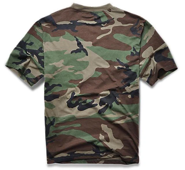 Летняя мужская камуфляжная футболка для охоты, дышащая армейская тактическая Боевая футболка, военная сухая Спортивная камуфляжная уличная футболка для кемпинга - Цвет: Woodland Camo