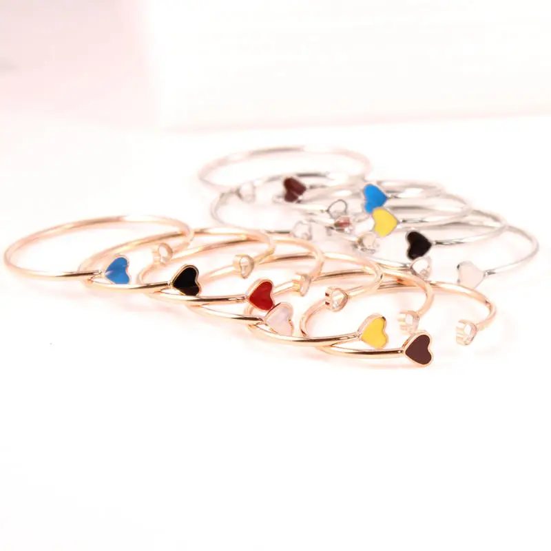 Новинка 2017 Модный Браслет манжета из нержавеющей стали розового золота для