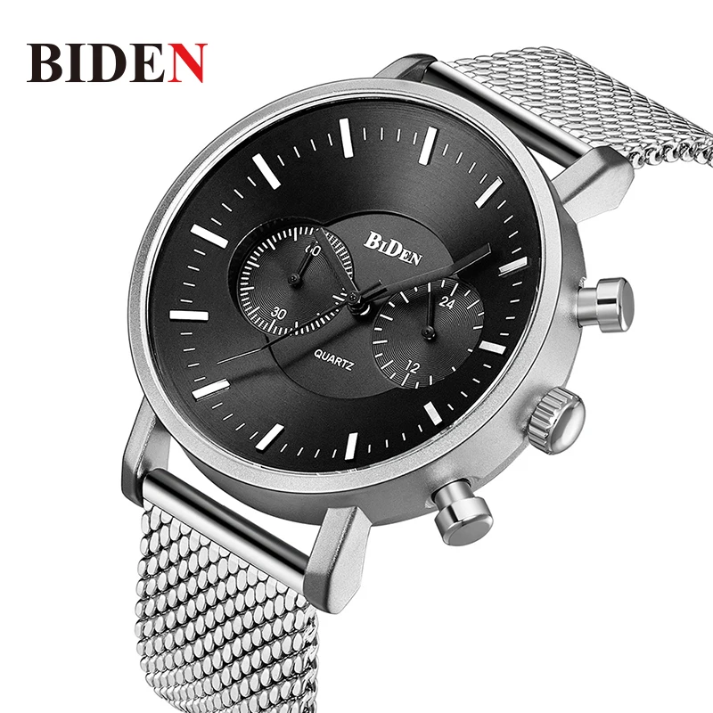

Fashion Brand BIDEN Sports Men Watch Luxury Man's Quartz Watch Creative Analog Male Wrist Watches Chronograph Waterproof Clock