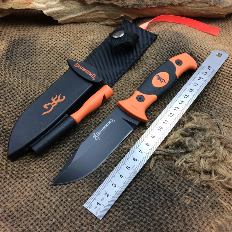 

Newest Browning Survival Knife 7Cr15Mov Blade Tactical Fixed Blade Knife Outdoor Straight Knives Tools Survival Hunting Tool
